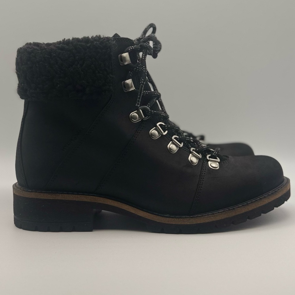 ECCO Elaina Black Nubuck Hydromax Warm Lined Ankle Boots Size US 7-7.5 / EU 38
